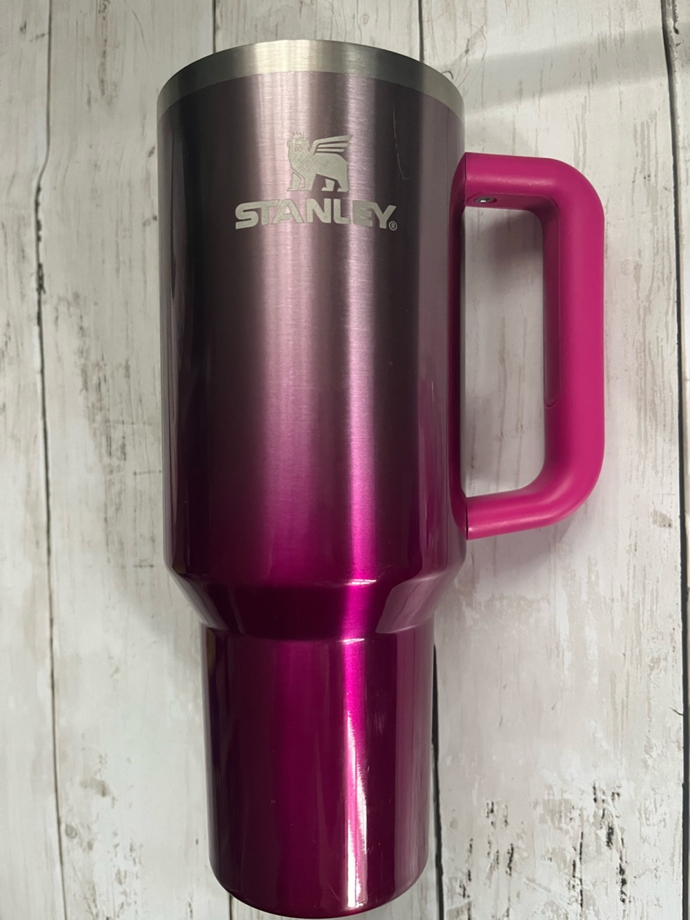Stanley Metallic Fuchsia Travel Mug with Pink Handle